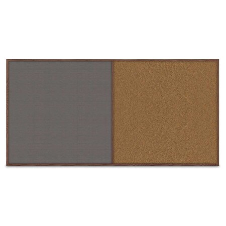 United Visual Products Enclosed Corkboard, 1 Door, 72"x48", 4" Fra UV3412-SATIN-CORK